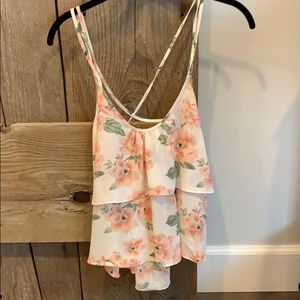 Floral cami with cross back straps
